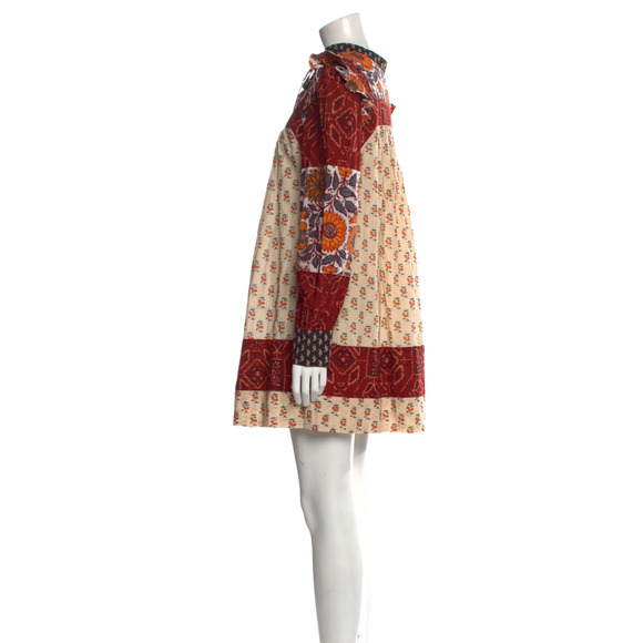 Alix Of Bohemia Sophia Boho Patchwork 70's Hippie Mini Dress Size Small - Picture 7 of 13